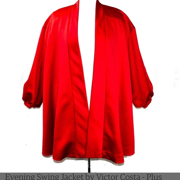 Stunning Red midi asymmetrical kimono style cape jacket wrap dress - Picture 3 of 7
